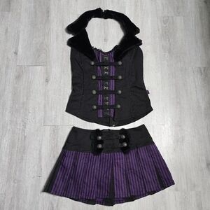Vintage Y2K Tripp NYC Women's Halter Corset & Skirt Set Gothic READ
